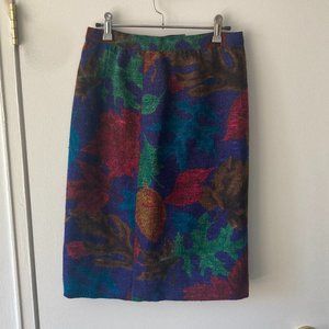 Vintage Multicolored Woven Midi Skirt